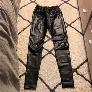 Aritzia Black Faux Leather Leggings